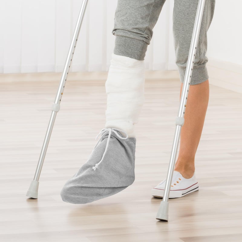 OXDFK 2 PCS Cast Sock Cover for Foot, Cast Cover for Foot, Leg Cast Cover, Adjustable Drawstring Foot Cast Cover for Men and Women (Grey) - Image 4